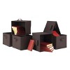Racxily Set of 6 Foldable Chocolate Fabric Baskets, Brown - 2 of 4