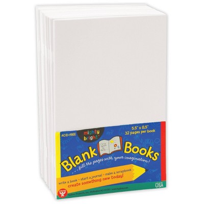 10pk 5.5" x 8.5" Blank Paperback Books White - Hygloss