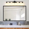 39" Modern 6 Light Vanity Bathroom Mirror Light, Frosted White Glass with Black Iron Frame, Contemporary Wall Sconce for Bedroom - 4 of 4