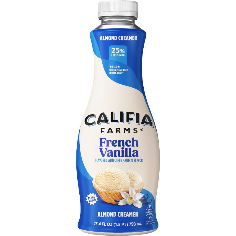 Califia Farms French Vanilla Almond Milk Coffee Creamer - 25.4 fl oz, 1 of 9