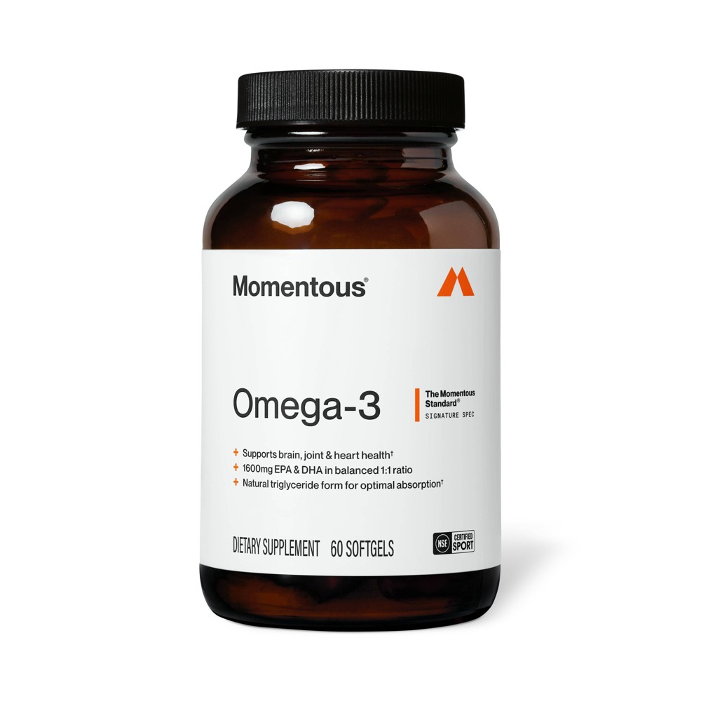 Momentous Omega 3 Dietary Supplement Softgels - 30ct