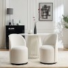 21.25" Small Swivel Boucle Barrel Armless Dining Chair Set of 1,Round Upholstered Accent Vanity Side Chair–The Pop Home - 2 of 4