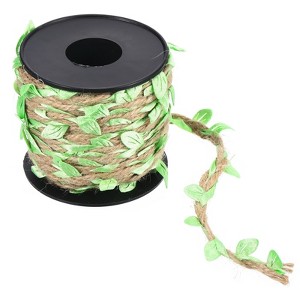 Unique Bargains Jungle Wedding Party Home Garden Decor Burlap Leaf Ribbon Jute Twine Artificial Vine - 1 of 4