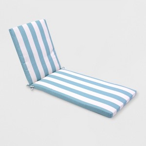 Cabana Stripe Outdoor Chaise Cushion Turquoise - Threshold
