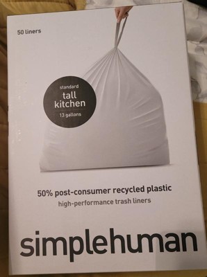 simplehuman Code V Custom Fit Drawstring Blue Recycling Trash Bag