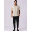 INSPIRE CHIC Men's Short Sleeve Button Down Casual Summer Hawaiian Beach Linen Shirts - 2 of 4