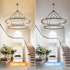Modern Wagon Wheel Chandelier 2 Tier Farmhouse Chandeliers,Ceiling Pendant Light Fixture for Kitchen Entryway Dining Living Room - 2 of 4