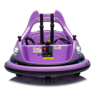 12V Kids Ride On Bumper Car Electric Car for 1.5-5 Years Remote Control LED Lights Bluetooth 360¡ã Spin Anti-Collision Padding Five-Point Safety Belt