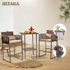 VINGLI 3 PCS Patio Bar Set Wicker, Outdoor Bar Table and Bar Stools with Storage Shelf and Cushions, Bar Height Outdoor Table and Chairs - 4 of 4