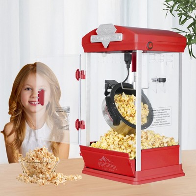FONTOI 4/6/8/12/16 OZ Popcorn Machine with Stainless Steel Kettle Commercial Popcorn Maker with Scoop Oil Spoon and 3 Popcorn Cups