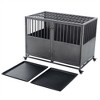 Heavy-Duty Dog Crate with Double Door Wheels Carbon Steel Escape Proof Dog Cage for Small Medium Large Dogs - 3 of 4