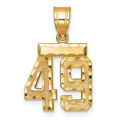 Black Bow Jewelry 14k Yellow Gold, Varsity Collection, Small D/C Pendant Number 49