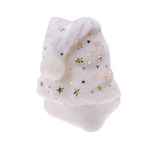 Unique Bargains Christmas Hat Gold-stamped Stars Christmas Hat Polyester Non-woven Fabric 11.81"x16.93" 1 Pc - 1 of 4