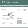 Sofucor 52'' Ceiling Fan Without Lights Modern Flush Mount Ceiling Fan No Light with Remote Control 3 Wood Blades for Bedroom/Farmhouse/Patio/Indoor - 3 of 4