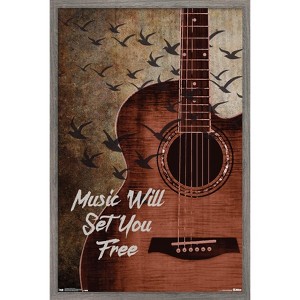 Trends International Music Will Set You Free Framed Wall Poster Prints - 1 of 4