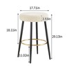 Dsvimoy Patio Counter and Bar Stool Set of 2 PU Upholstered Stools with Golden Footrest for Dining Spaces, White, 26.4"*21.7"*9.8" - 3 of 4