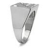 Slickblue Men’s Stainless Steel Ring, Synthetic Clear Crystal, High Polished Fashion Ring, Modern, Size 8-13 - 3 of 4