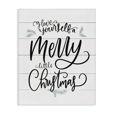 Stupell Industries Merry Little Christmas Planked Phrase, 16" x 20"