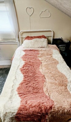 Intelligent Design 3pc Full/queen Extra Long Rachel Ombre Shaggy Comforter  Bedding Set Blush : Target