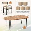 Costway 9 Pieces Outdoor Dining Set with Acacia Wood Top & Umbrella Hole Metal Frame - 3 of 4