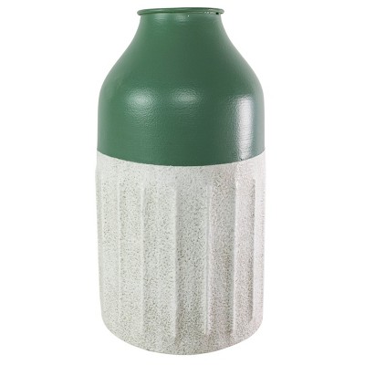 Dipped Sandy Vase Green Metal - Foreside Home & Garden