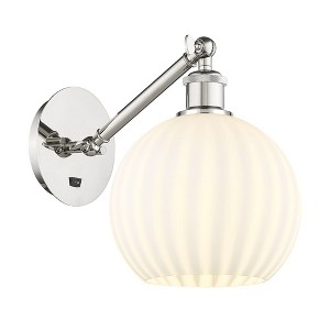 White Venetian - 1 Light Arm Adjusts Up and Down Wall Sconce In Modern Style-10 Inches Tall and 8 Inches Wide - 1 of 1