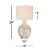 360 Lighting Waylon Modern Table Lamp 28" Tall Mercury Glass with Table Top Dimmer Off White Drum Shade for Bedroom Living Room Bedside Nightstand - 4 of 4