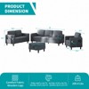 Mjkone 78" Linen Sectional Couches Set , L-Shaped Sofa with Storage Ottoman and Loveset Sofa and Armchair - 3 of 4