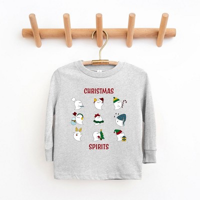 The Juniper Shop Christmas Spirits Red Words Youth Long Sleeve Tee