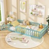 Costway Twin Size Floor Bed with Door & Fence with Safety Guardrails & Slats Support Gray/White/Mint Sky/Icy Aqua/Pink/Beige - 4 of 4