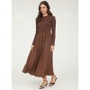 August Sky Women's Front Button Up Mixed Media Midi Dress - 3 of 4