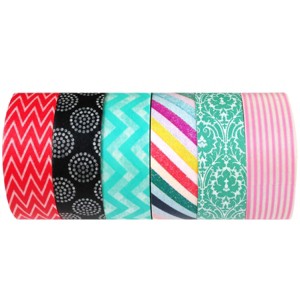 Wrapables Japanese Washi Masking Tape Collection, Premium Value Pack (Set of 6) - 1 of 4