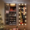 Fredees Farmhouse Jewelry Cabinet with 10 LED Lights, Tall Lockable Wall or Door-Mounted Armoire Organizer with Mirror - 4 of 4