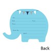 Big Dot of Happiness Blue Elephant - Shaped Fill-in Invitations - Boy Baby Shower or Birthday Party Invitation Cards with Envelopes - Set of 12 - 3 of 4