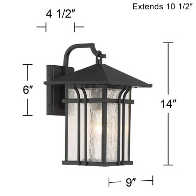 14" Bronze Mission Lantern Outdoor Wall Light Set with Glass Panels