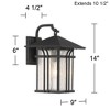John Timberland Syon Mission Outdoor Wall Light Fixtures Set of 2 Painted Bronze Lantern 14" Clear Seeded Glass for Post Exterior Barn - 4 of 4