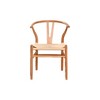 2Pcs Wood Dining Room Chairs, Stylish Y Back Dining Arm Chair With Woven Seat Cushion, Beach House Furniture, Natural - 2 of 4