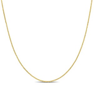 EVERLY JEWELRY | 14K Gold 0.7mm Diamond-Cut Cable Chain Necklace, 16 inch- Multiple Metal Color Options - 1 of 4