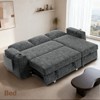 Vipbear Sleeper Sofa Bed,Convertible Sectional Sofa Couches for Living Room,Pull Out Couch Bed with Reversible Storage Chaise| Large Arm Storage - 2 of 4