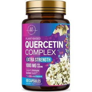 Quercetin Supplement Capsules for Heart, Respiratory, Allergy & Immune Support - 60 Capsules By Hello Lovely! - 1 of 4