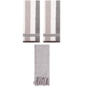 REGALWOVEN 3 Packs Cotton Absorbent Soft Decorative Bathroom Hand Towel for Kitchen - 1 of 4