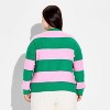 Women's Holly Jolly Festive Graphic Sweater - Multicolor Striped - 3 of 3