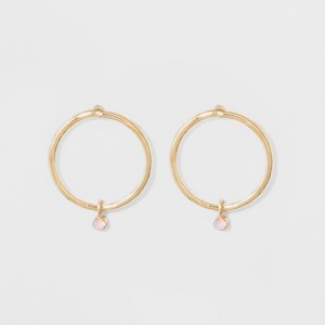 Circle Hoop Earrings - A New Day Rosewater Opal/Gold, Women