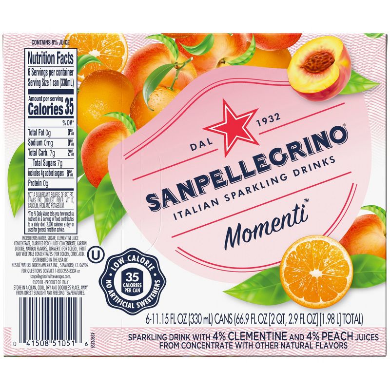 Sanpellegrino Momenti Clementine & Peach - 6pk/11.15 fl oz Cans, 3 of 12