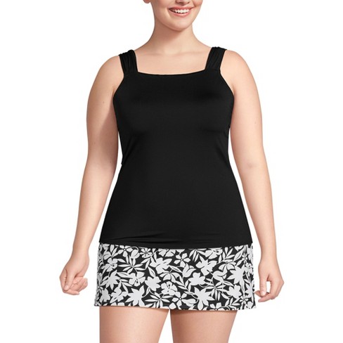 Lands' End Women's Chlorine Resistant Cap Sleeve High Neck Tankini