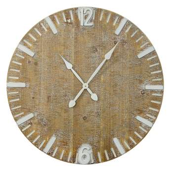 VIP Wood 31.5 in. Brown Aged Wall Clock