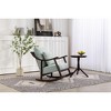 Vynxaria woven fabric  Mid Century Modern Accent Chairs Comfy Upholstered Glider Arm Chair with Solid Wood for Living Room - 4 of 4