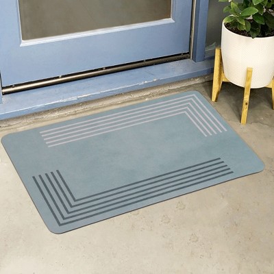 Gray and Black Polypropylene Outdoor All-Weather Doormat 16" x 24"
