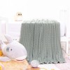 Cotton Cable Knit Toddler Blanket, Super Soft Warm Breathable Baby Blanket - NTBAY - 3 of 4