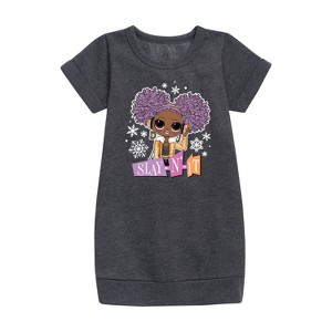 Girls' - LOL Surprise! - Winter Dolls Graphic Short Sleeve Fleece Dress - 1 of 3